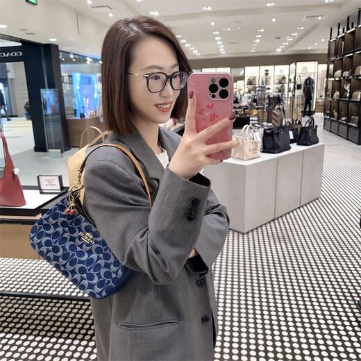蔻驰（COACH）蔻驰Teri腋下包链条麻将包法棍斜挎直邮 13.灰色褶皱CT761-QBN19