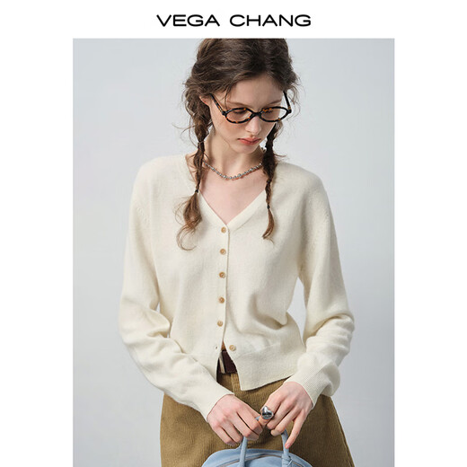 Vega Chang [100% en laine] Pull pour les femmes 2025 Nouveau tempérament d'automne Simple Cherry Red (Pull en laine) Toutes