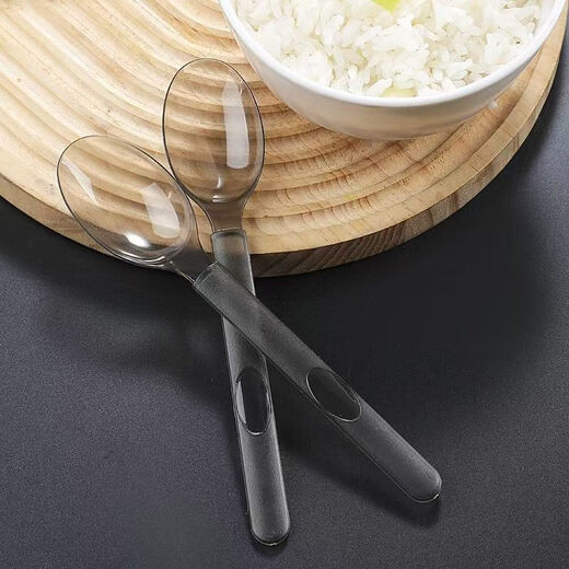 Food grade disposable American spoon thickened long handle light food commercial takeaway dessert spoon individually packaged 200 pieces (simple packaging) 12cm