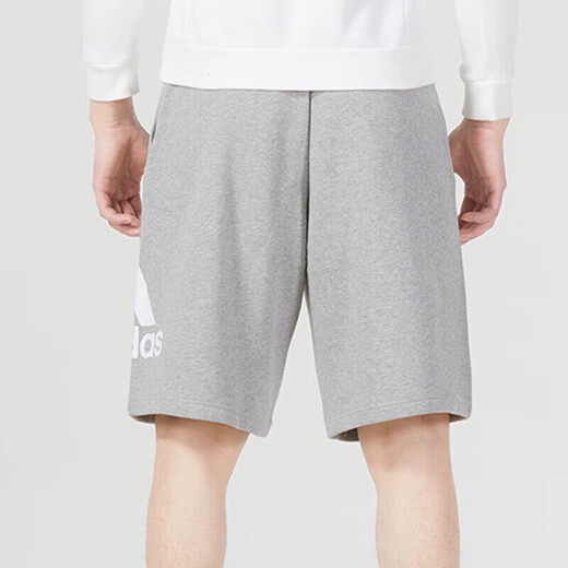 
Adidas knitted shorts men's summer gray sports pants basketball big logo pure cotton five-point pants beach pants IC9756 / cotton polyester S 120-135Jin [Jin equals 0.5 kg]