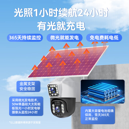 影腾4g太阳能摄像头室户外终身免充值流量不用插网络线免电手机远程监控器家用360度无死角带全景夜视