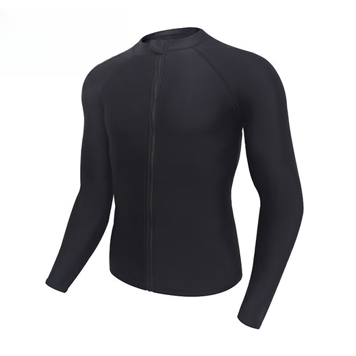 Pauline Pesery one-piece swimsuit men's diving suit quick-drying sunscreen jellyfish suit surfing suit slimming hot spring split swimsuit black zipper single top M