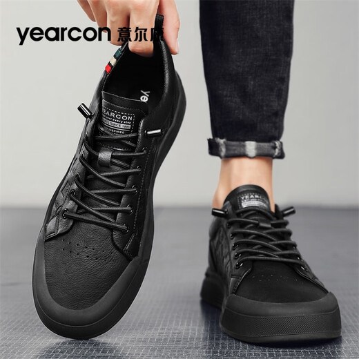 Yierkan men's shoes 2025 new sneakers men's British style business casual leather shoes men's slip-on lace-free soft-soled shoes men