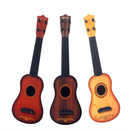 
Dahuixia Children's Guitar Toys Ukulele can play simulated musical instruments for boys and girls beginners music piano baby gifts Large mahogany 56CM high-delivery pick-back strap teaching material