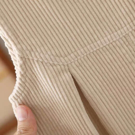 G.DUCKKIDS little yellow duck fashionable girls corduroy overalls children's autumn pants baby girl jumpsuit beige 80 cm openable