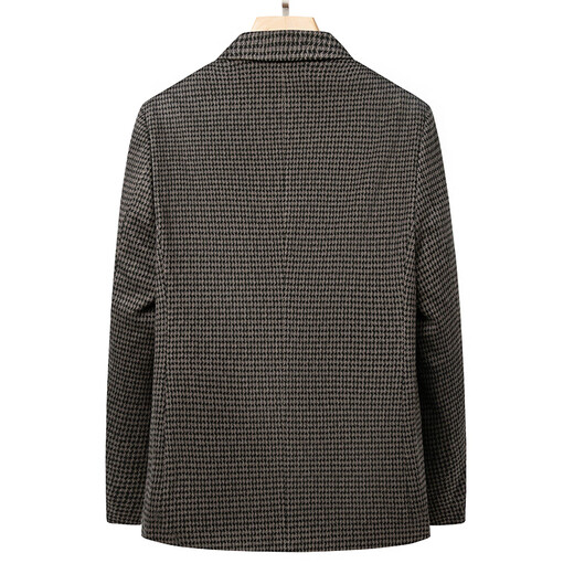 Lilang sense houndstooth iron-free men's casual suit 2025 spring and autumn business suit young and middle-aged fashion single western trend 2021 coffee color 2XL 185
