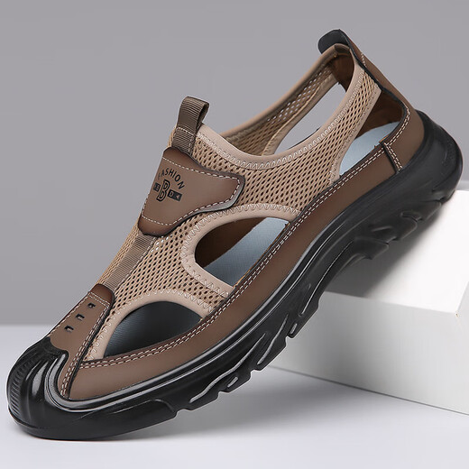 Yierkang Prince Men's Bottle Bottle Sandals Полая сетчатая сетчатая летняя воздухопроницаемая не скользящая легкая спорт и пляжные туфли на отдых S826 Black 46