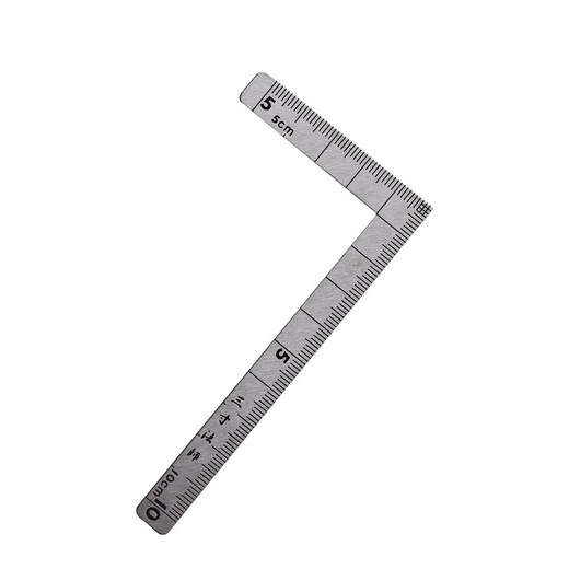 日本和高精度曲尺直角尺小型不锈钢迷你尺正反同刻度10/15厘米 3寸法师10*5CM 12101