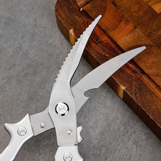 Stainless steel kitchen scissors, chicken bone scissors, chicken rack scissors, chicken wishbone scissors, rebound, labor-saving, commercial strong scissors