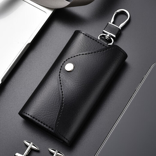 Luyide Real Leather Key Bead Mudiffint Multifunt Multifunt Care Caue Chain для женской талии висят маленькую домашнюю сумку для подвесной пряжки - черный