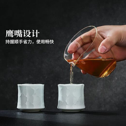 Jingdezhen (jdz) ceramic tea set complete household Chinese-style shadow green carving Kung Fu tea set high-end housewarming gift lifting kettle