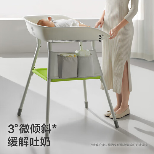 BY BABYCAREbabycare diaper table multifunctional newborn special care table baby bathing and changing diaper portable crib directional wheels flexible movement origin white