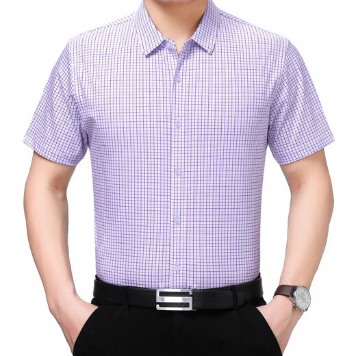 Jarrman Vireaf italiano Gioya Mani Big Brand Luxury Men 100% Pure Cotton Camisa de algodón de alta gama fácil de mantenimiento grande Tamaño 795 Azul Grid 40