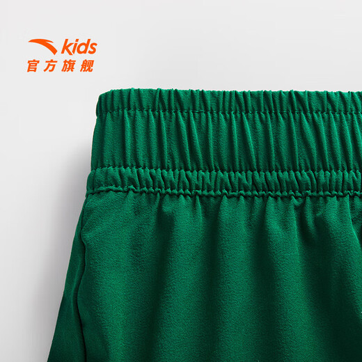ANTA children's skirt for girls and boys 25 years summer trendy comfortable skirt pleated woven short skirt dark emerald green-3 150