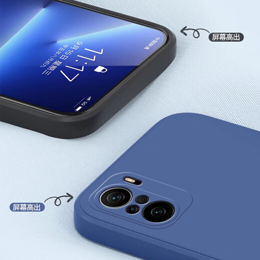 Suitable for Xiaomi Redmi K40 mobile phone case Redmi K40 new liquid lens fully surrounded anti-fall internet celebrity thin and simple liquid anti-fall wear-resistant all-inclusive fine hole lens Redmi K40 (Elegant Black)