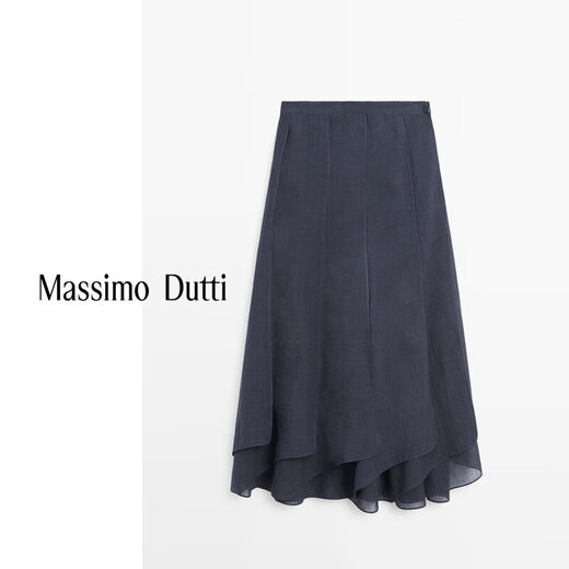 
Massimo Dutti autumn new product 2025 women's clothing island vacation style fluttery long skirt skirt 05288400 dark blue XS (34) (165/62A)