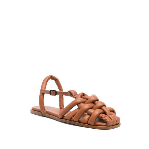 HEREU women's sheepskin footbed fish mouth sandals square heel comfortable and versatile summer other women's sandals NUDE / NEUTRALS 40