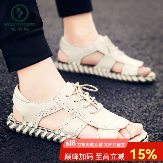 Sandalias de cuero de carpintería de carpintería 2025 NUEVO SUMER SUMER OUTER DE CUERO MARCA DE LA MARCA Romana Conducción de sandalias de playa HY/HY9926-A- A- AHEVE 39 Código deportivo
