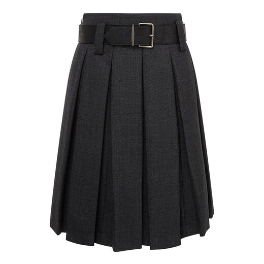 Jupe Dzzit Disu 2025 Automne New Academy Style Gris foncé A-LINE LIGNE MIDE-LIGHT PLAITED POUR FEMMES 3J3S4321F Gray foncé XS