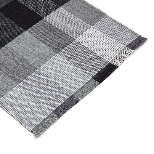 YOUNGOR Scarf Men's Scarf Wool Blended Fabric Winter Warm Casual Scarf Classic Plaid Pattern 2025 New Product Dark Gray VWWJ729971CQQ One Size