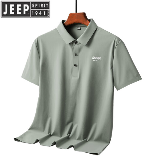 
JEEP SPIRIT Jeep 2025 ice silk quick-drying POLO shirt for men in summer. Sketchless cool summer short-sleeved T-shirt 6629 white M -110Jin [Jin equals 0.5 kg]