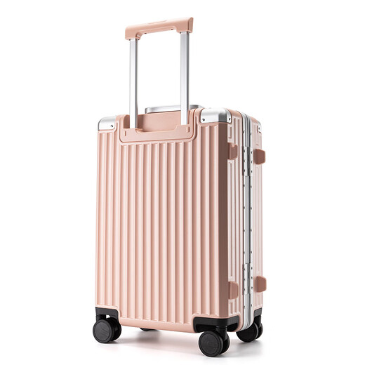 Walker Shop Luggage Aluminum Frame Trolley Case Women's New Men's Suitcase Universal Wheel Boarding Durable Leather Case Black 26 Inches