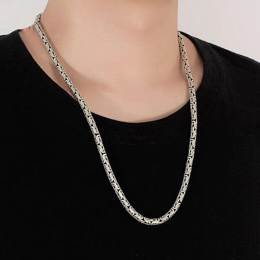 FKP Thai silver keel chain S999 sterling silver dragon head necklace men's retro style domineering trendy male personality ruffian handsome sense 6M dragon head necklace (retro color) Fat Donglai same style