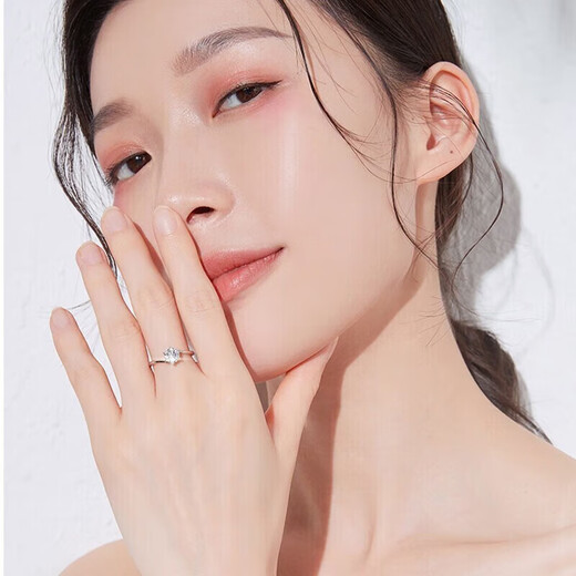 DRPT950 platinum ring, one carat moissanite diamond ring, engagement proposal, 520 Valentine's Day birthday gift for girlfriend, default live and closed, contact customer service