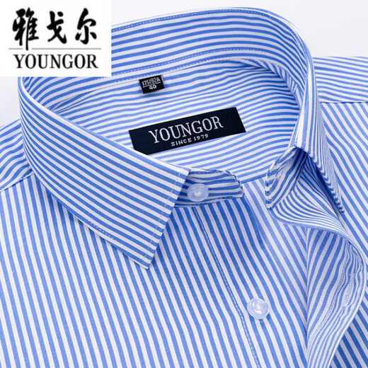 PDG Yageol Mente à manches courtes pour hommes Summer Coton Pure Business Professional Casual Professional Wear Anti-Wrinkes Sans d'âge moyen à rayures DX6629 38 Suggestions [100-120JIN [Jin est égal à 0,5 kg]]]