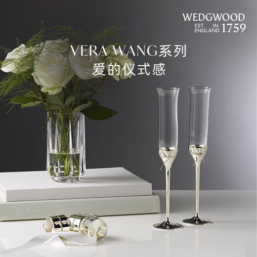 Wedgwood Wedding Gift New Year Gift Wedgwood VeraWang Love Knot Rope Silver Champagne Glass
