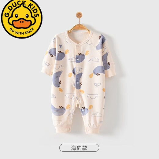 G.DUCKKIDS婴儿衣服连体衣春秋新生儿宝宝秋装套装初生秋季纯棉男女哈衣爬服 7022	四季石榴 73cm