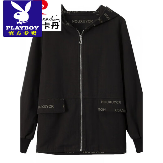 
Playboy (PLAYBOY) Women's Short Jacket Spring and Autumn 2025 New Korean Loose Hooded Sweatshirt Mom's Clothing Casual Versatile Jacket Red L
