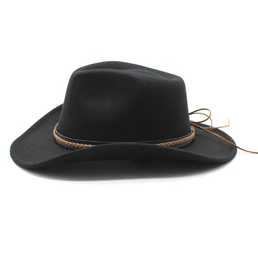 XINBUCKS Sombrero de Vaquero Occidental Sombrero de Copa de Moda para Hombres Sombrero de Fieltro de Estilo étnico Accesorios para Escenario Sombrero de Ciclismo de Jazz Caqui Adecuado para 55-58 cm