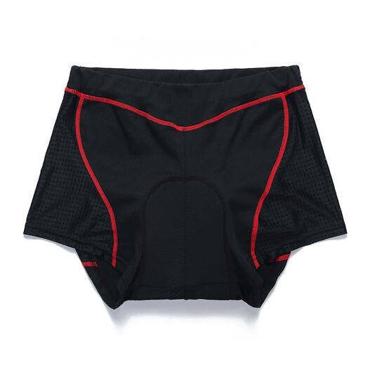 WOSAWE road cycling briefs for men and women, silicone shock-absorbing cushions, breathable and quick-drying mountain bike shorts, black and red high-end style - epoxy 5D silicone pad L (suitable for 70-80 kg)
