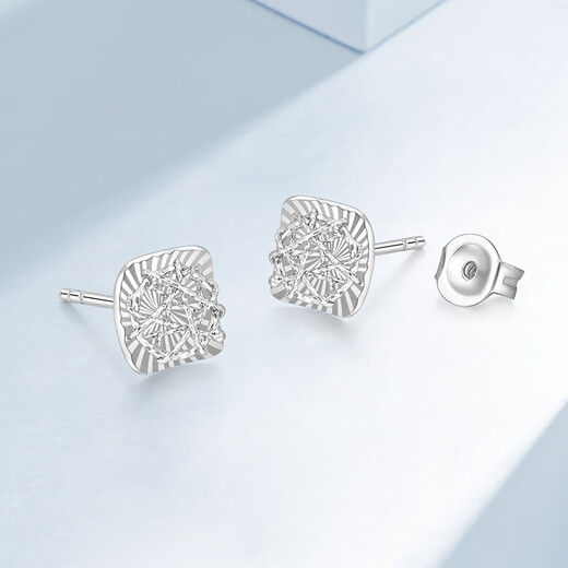 Mengjinyuan PT950 Sugar Cube Earrings Platinum Car Flower Sunflower Earrings as a Birthday Gift for My Girlfriend