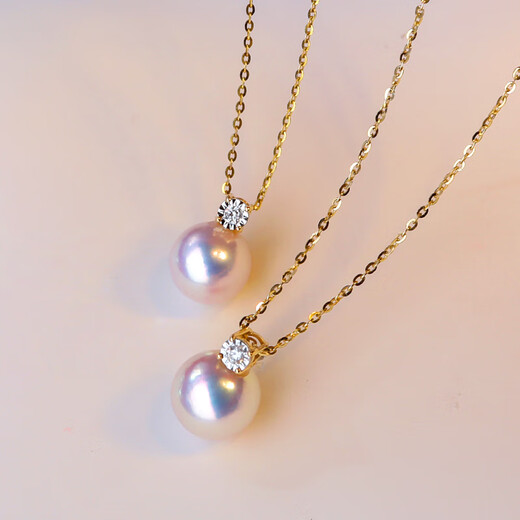 Peimeng Zhengyuan seawater pearl necklace clavicle chain princess style pendant heavenly grade stone a 9-9 points 5mm