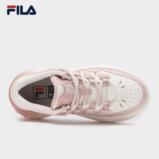Fila offizielle Frauenschuhe Herbst neue Brettschuhe Radieschen Schuhe dicker Brot Schuhe Freizeitschuhe Sportschuhe Milch weiß/Rauch Rosenpulver-gr 37.5