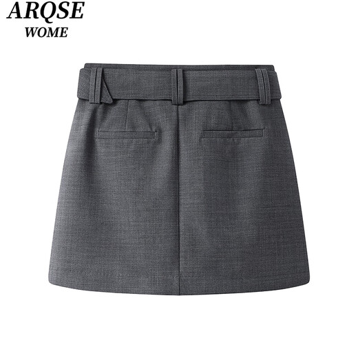 Viainosqinenosshiman tienda insignia oficial 2025 Spring Nuevo producto Cinturón casual falda falda mujer 3523 humo gris humo gris s