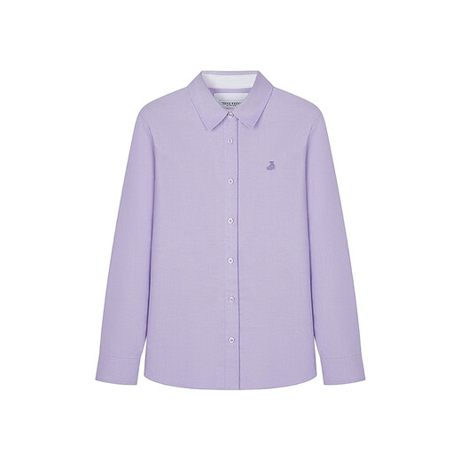 Teenie Weenie [Same Model for Zhao Lusi] Bear Women's Clothing Shirt 2025 Autumn New Simple Fashion Long Sleeve Shirt Purple S