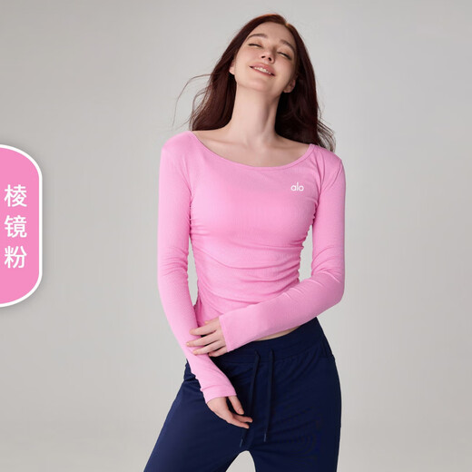 ALO YOGA yoga wear yoga spring and autumn long-sleeved T-shirt women's breathable quick-drying fitness sports Pilates white M