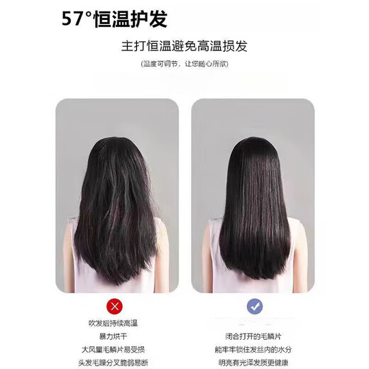 MERIOEC3800w hair dryer for household hair care salon and barber shop special high-speed drying hair dryer small powerful hair dryer household silent high power does not hurt hair silver ac pure copper large motor 3 meters cord 3800