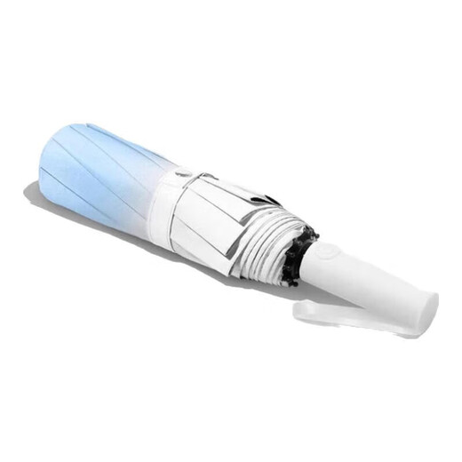 Gradient umbrella, sunny or rainy, large reinforced folding parasol, UV men's and women's sun umbrella, fully automatic, 60-bone gradient salt system - sea salt blue, fully automatic