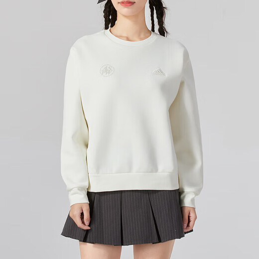 阿迪达斯 （adidas）女装运动套装春新款时尚休闲圆领卫衣套头衫 宽松针织长裤 两件套 JJ3577+JJ3561 S