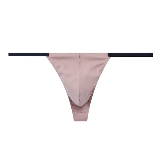 Low-waist sexy men's thong, comfortable, breathable, super spicy, high-end elastic T-pants, pure lust style, extra spicy underwear for men, pink gray M80-100Jin Jin equals 0.5 kg