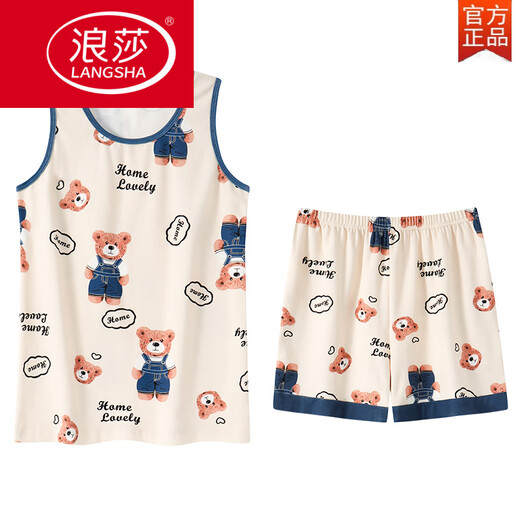 Langsha (Langsha) integrierte Weste mit Brustpyjamas für Frauen mit dünnen Sommer-Baumwoll-Schwächen-Ärmeln großer Hauskleidung für Outdoor-Sets für Brustpolster Weste Abdeckung-F9856 3xl Frauen empfohlen 140-155jin [Jin gleich 0,5 kg]