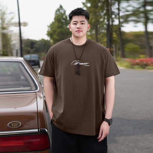 Timmerch Fat Man Big Size 300 Jin [Jin entspricht 0,5 kg] Männer mit kurzer Ärmeln Fat Man T-Shirt American Casual T-Shirt Sommer Ins Lose plus Fett plus größerer Runde A6623-White 2xl (empfohlen 140-160 Jin [Jin gleich 0,5 kg]))