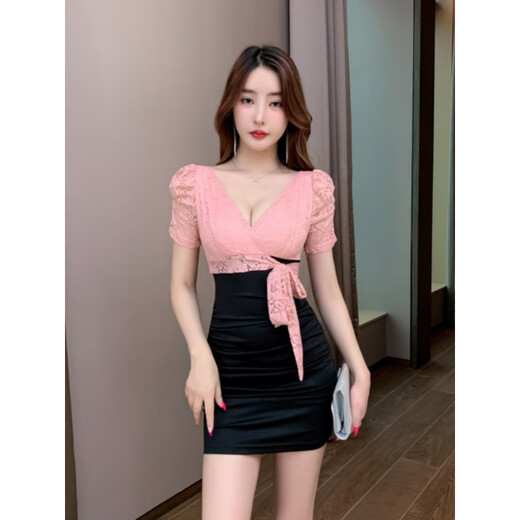 Pierre Cardin Club nocturno Ropa de trabajo Sexy Dress KTV Massage Foot Bathicutan Work Falda de la cadera 3882 Negro L Sugerir 105-115Jin [Jin es igual a 0.5 kg]