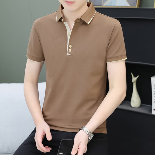 Camiseta de Saimandie con collar de collar de collar Collar de manga corta Camiseta de altura de verano Polo de seda delgada Camisa de seda de miel Top Casual Media Black QY723 M Recomendada 100-120Jin [Jin equivale a 0.5 kg]
