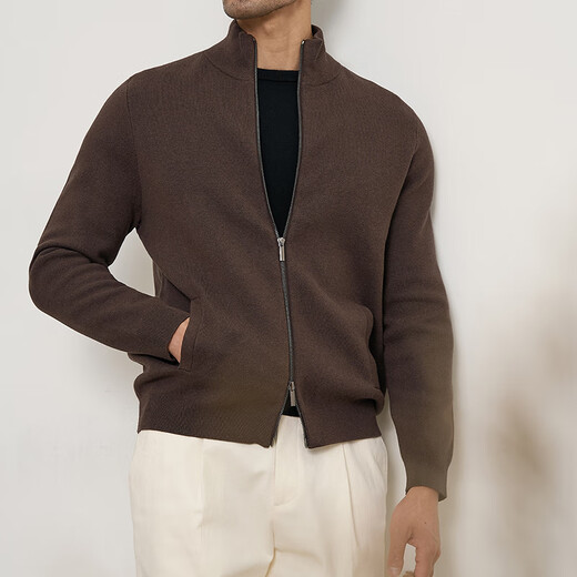 VDJ Brand Cashmere Jacket Men's Winter Jacket Stand Collar Versatile Casual Cardigan Anti-wrinkle Stretch Heavyweight Long Sleeve Black Thick Section-High-End Gift Box XL (180-China-CN-Height)