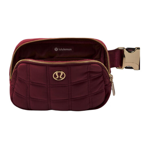 lululemon Everywhere 1L zipper opening and closing polyester polyester fiber waist bag regular couples with same style wine red